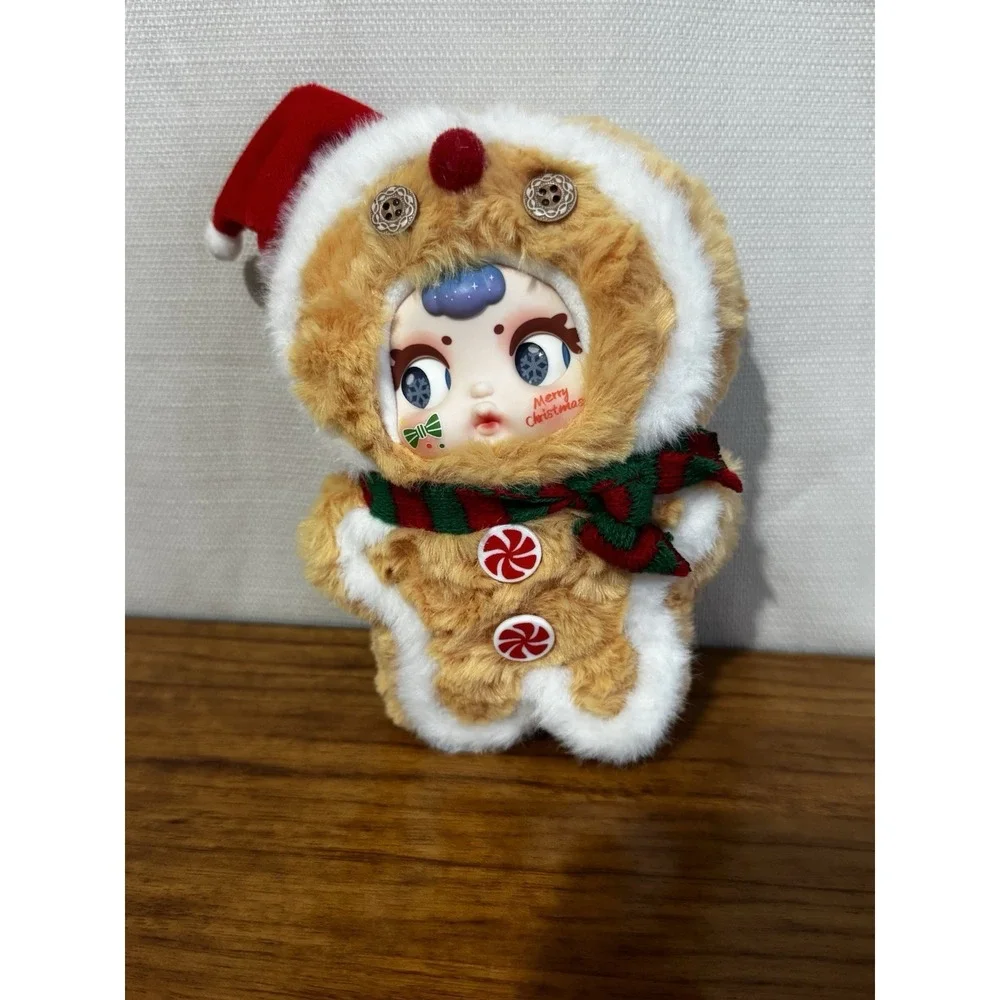 MINNATANG Mini Bear Plush Keychain Brown White Santa Hat Scarf 2024 Christmas